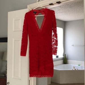 Bebe red lace dress size 2